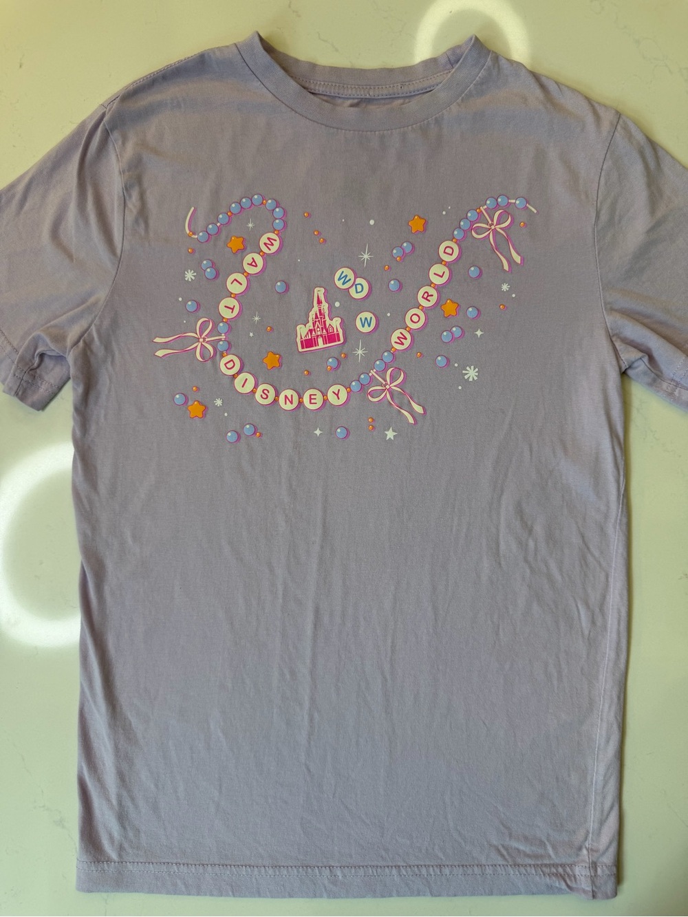 Disney Parks Walt Disney World Friendship Bracelet Lavender T-Shirt XS